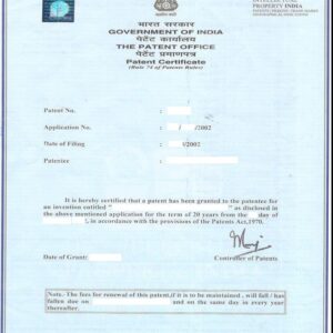 Patent Certificate